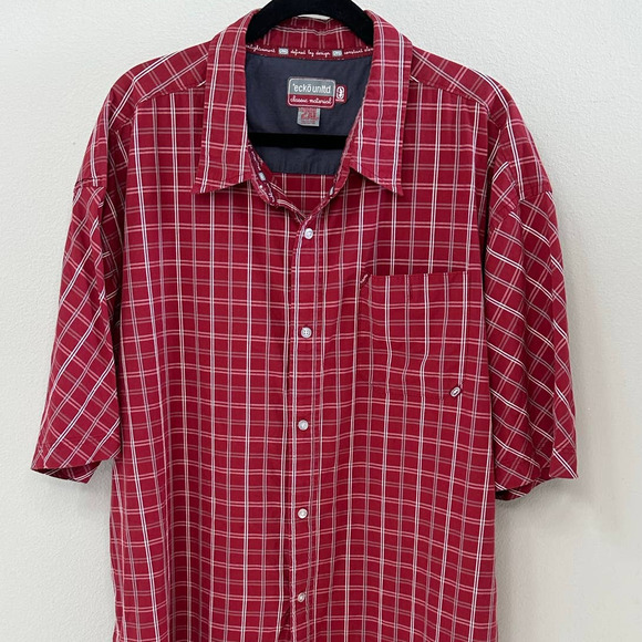 Ecko Unltd. Mens 2XL Red Plaid Short Sleeve Button Up Casual Shirt - Picture 7 of 7